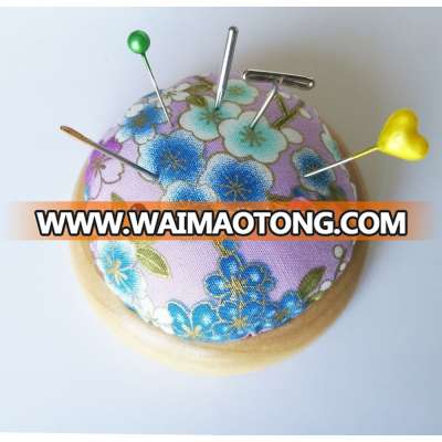 New Design TOP Quality Pin Cushion with wooden base OEM service