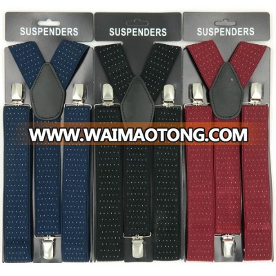 adult male clip-on fabric suspenders elastic galluses