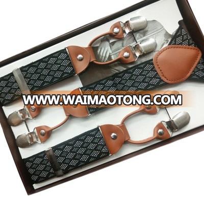 men and women 6 metal clips buckle suspenders fashion boys girls braces