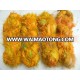 Recycled Sari SIlk Gold Orange Fuzzy Ribbon For Knitting & Craft Work